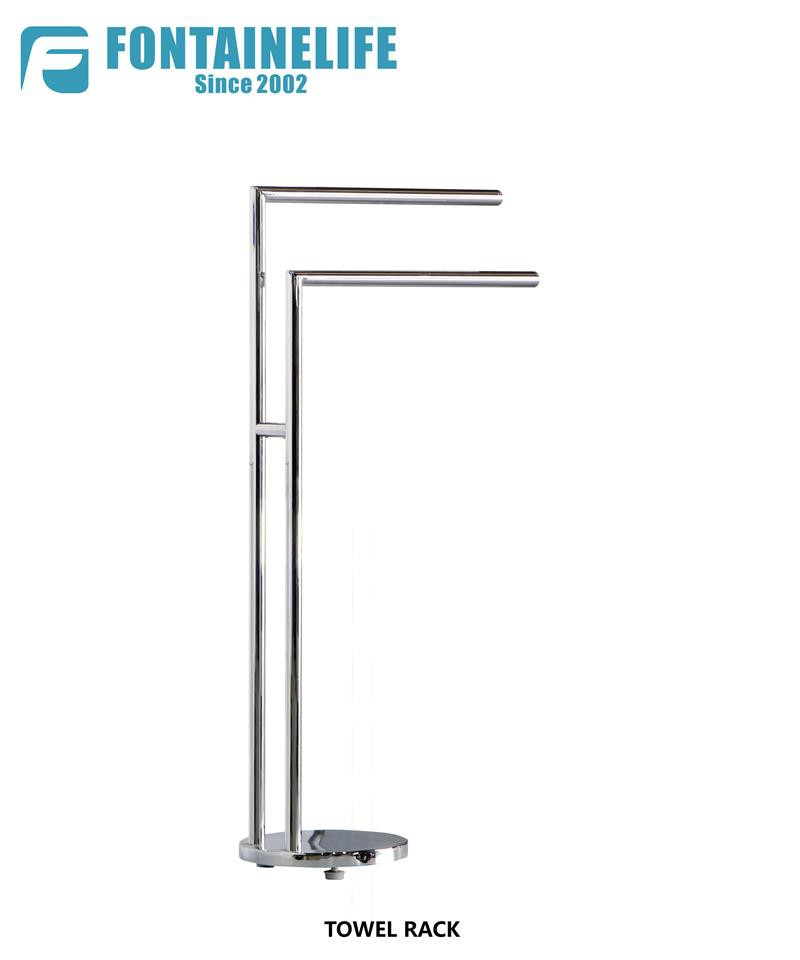 Handduksställ i mässing med två armar