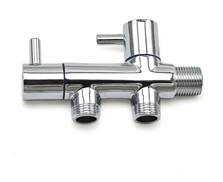 3-vägs vinkelventil i mässing