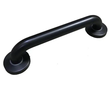Svart väggmonterad greppstång i rostfritt stål